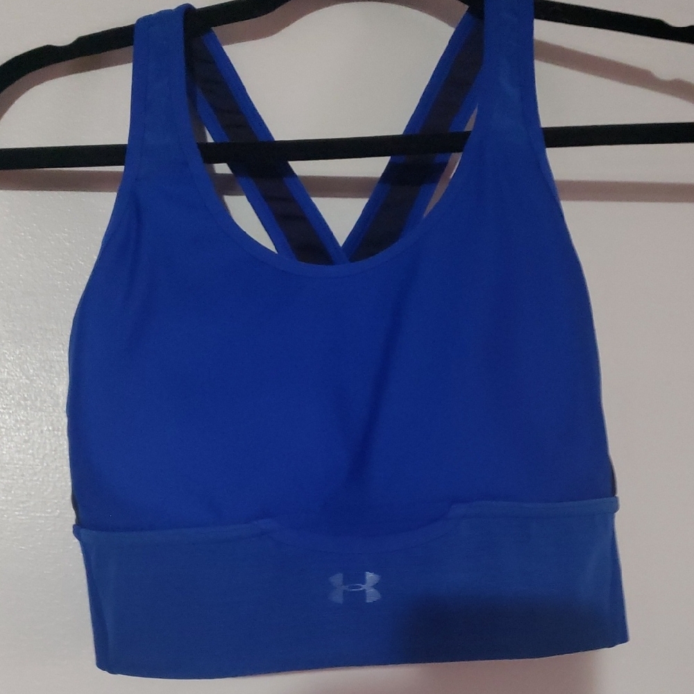 Under Armour Blue Sports Bra Racerback Moisture-Wicking